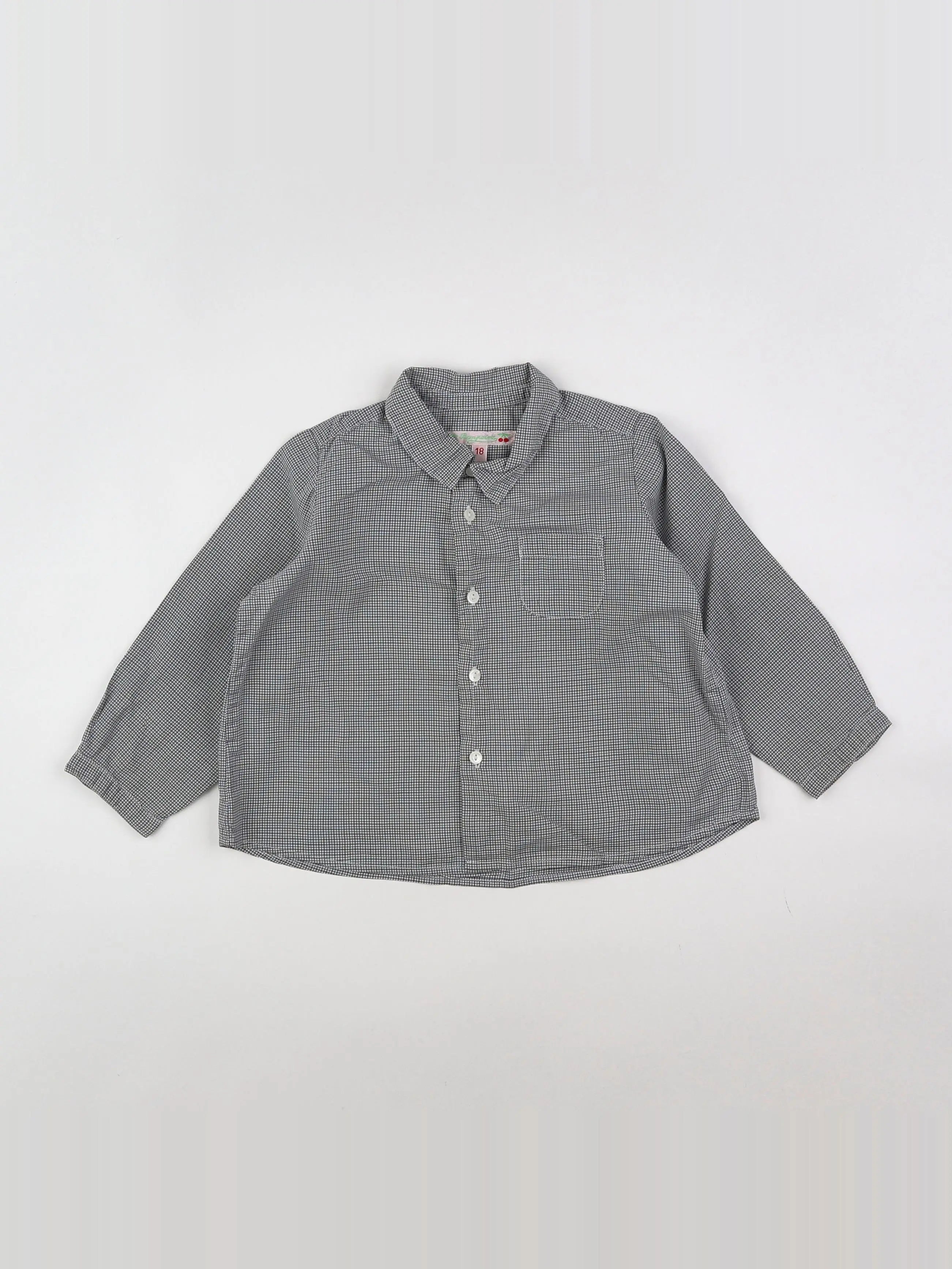 Bonpoint - chemise blanc, noir - 18 mois