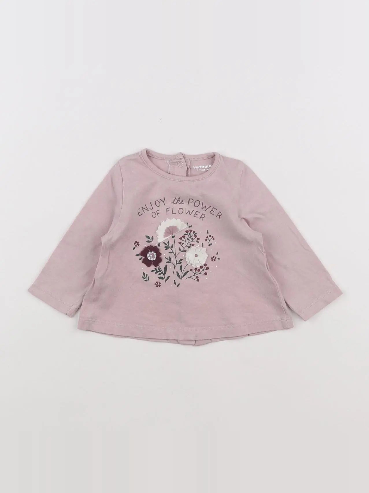 Vertbaudet - tee-shirt rose - 3 mois