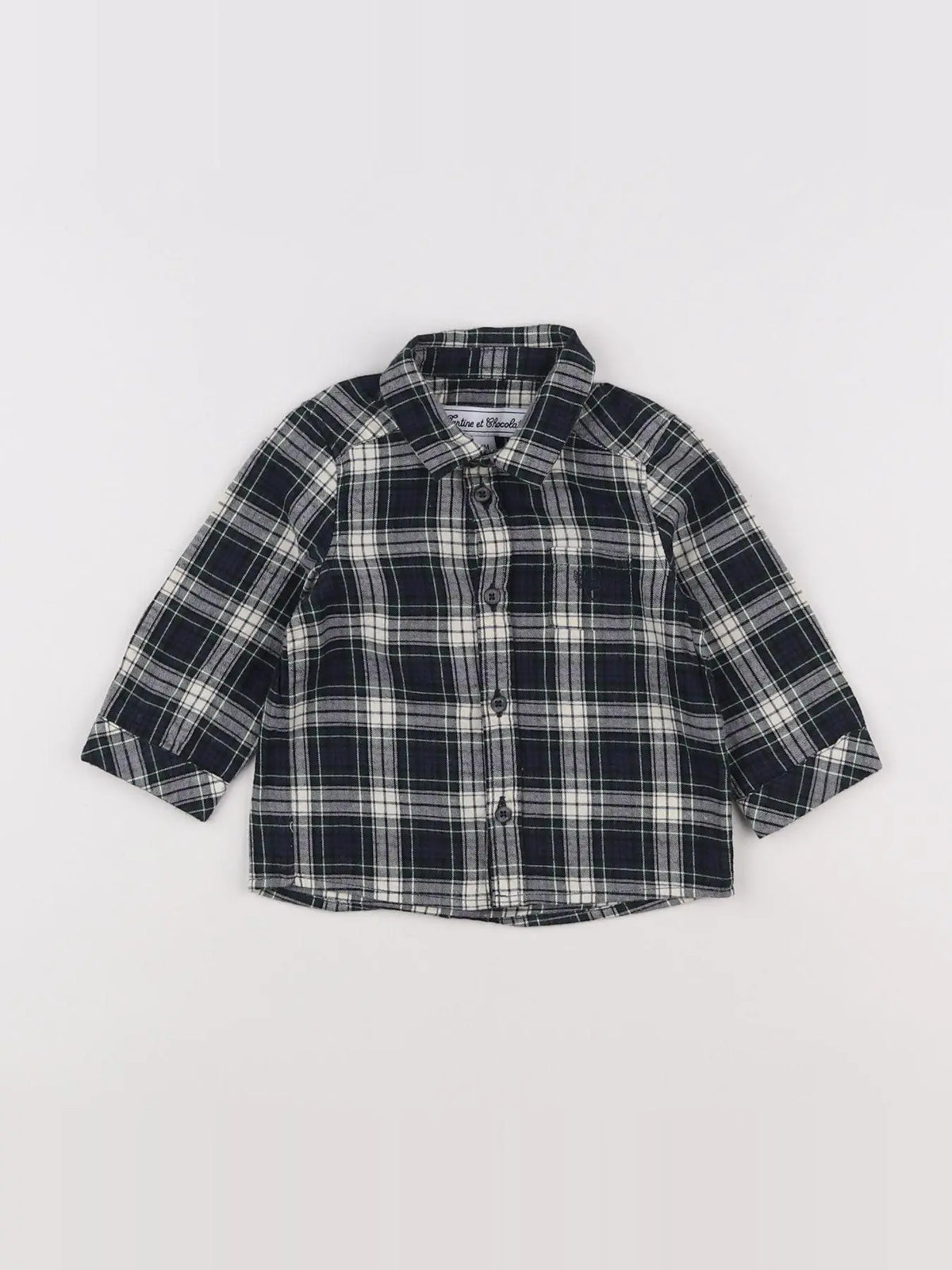 Tartine & Chocolat - chemise vert - 6 mois