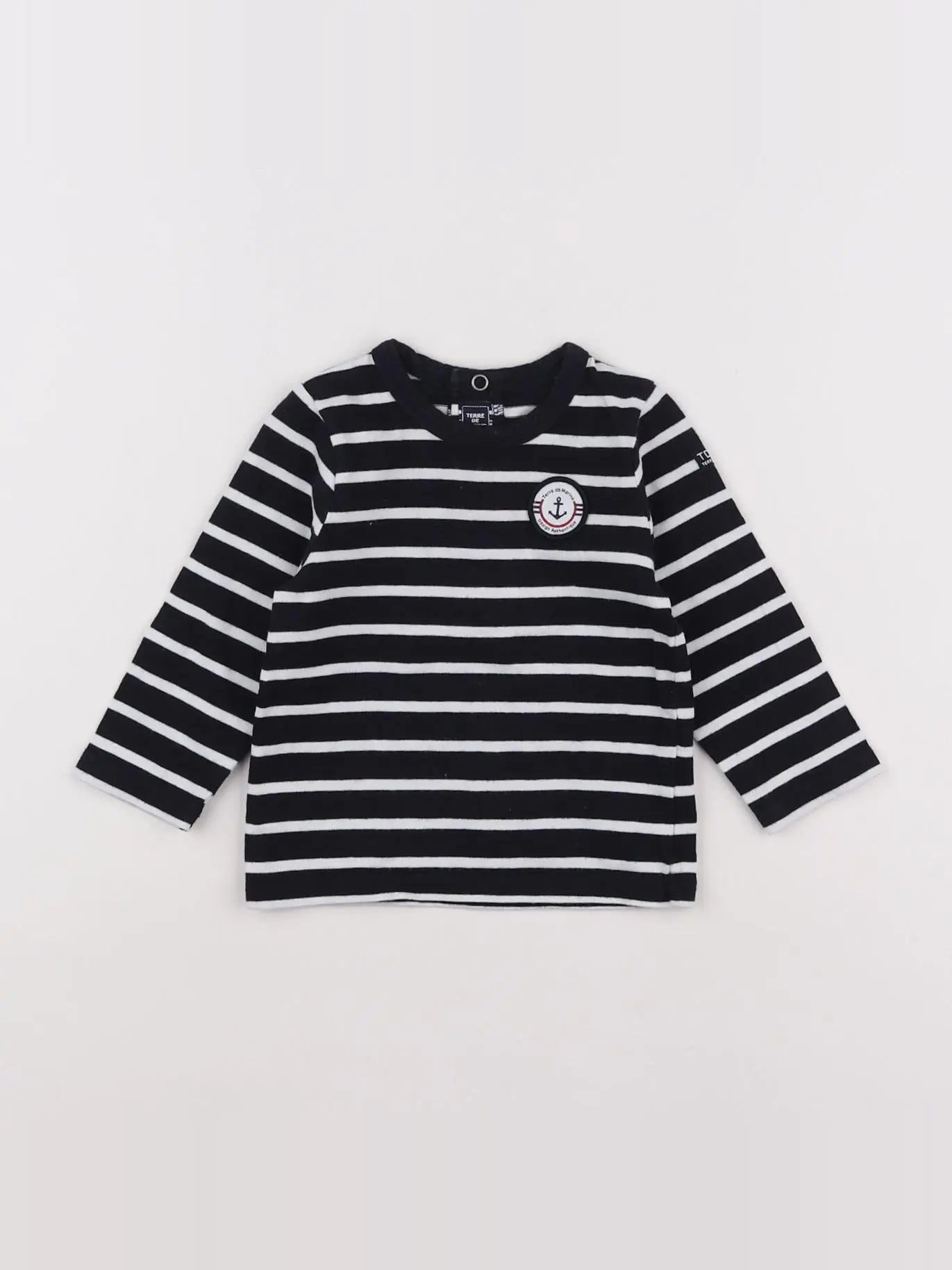 Terre de marins - tee-shirt blanc, bleu - 12 mois