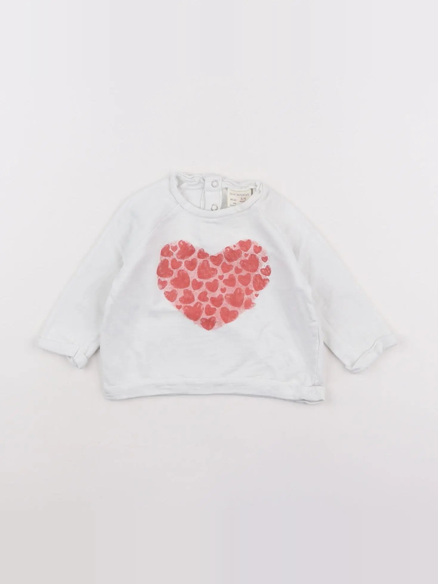 Zara - sweat blanc - 3/6 mois