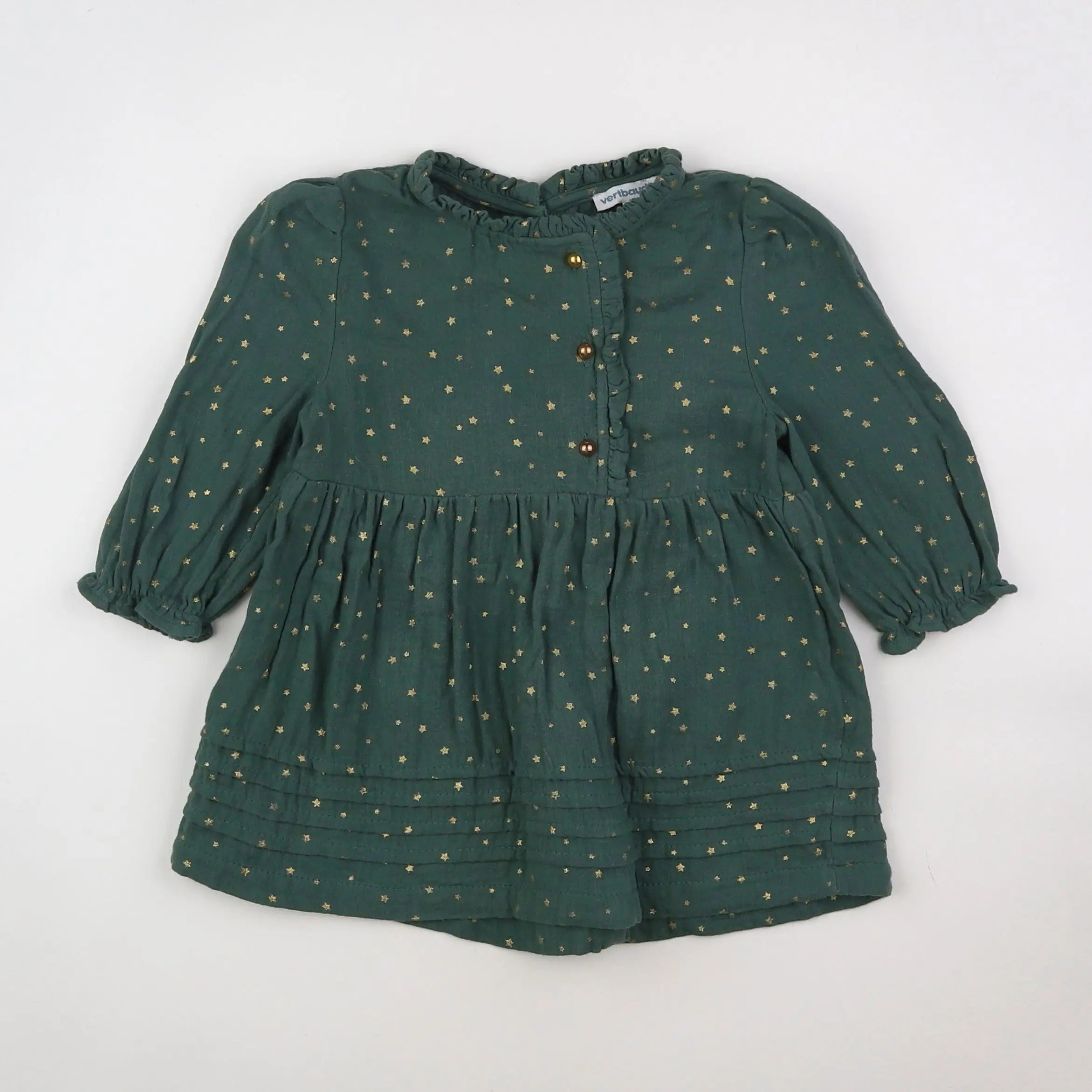 Vertbaudet - robe vert - 12 mois