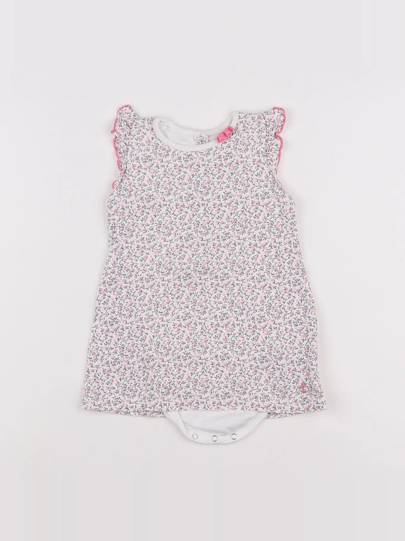 Petit Bateau - robe blanc - 12 mois