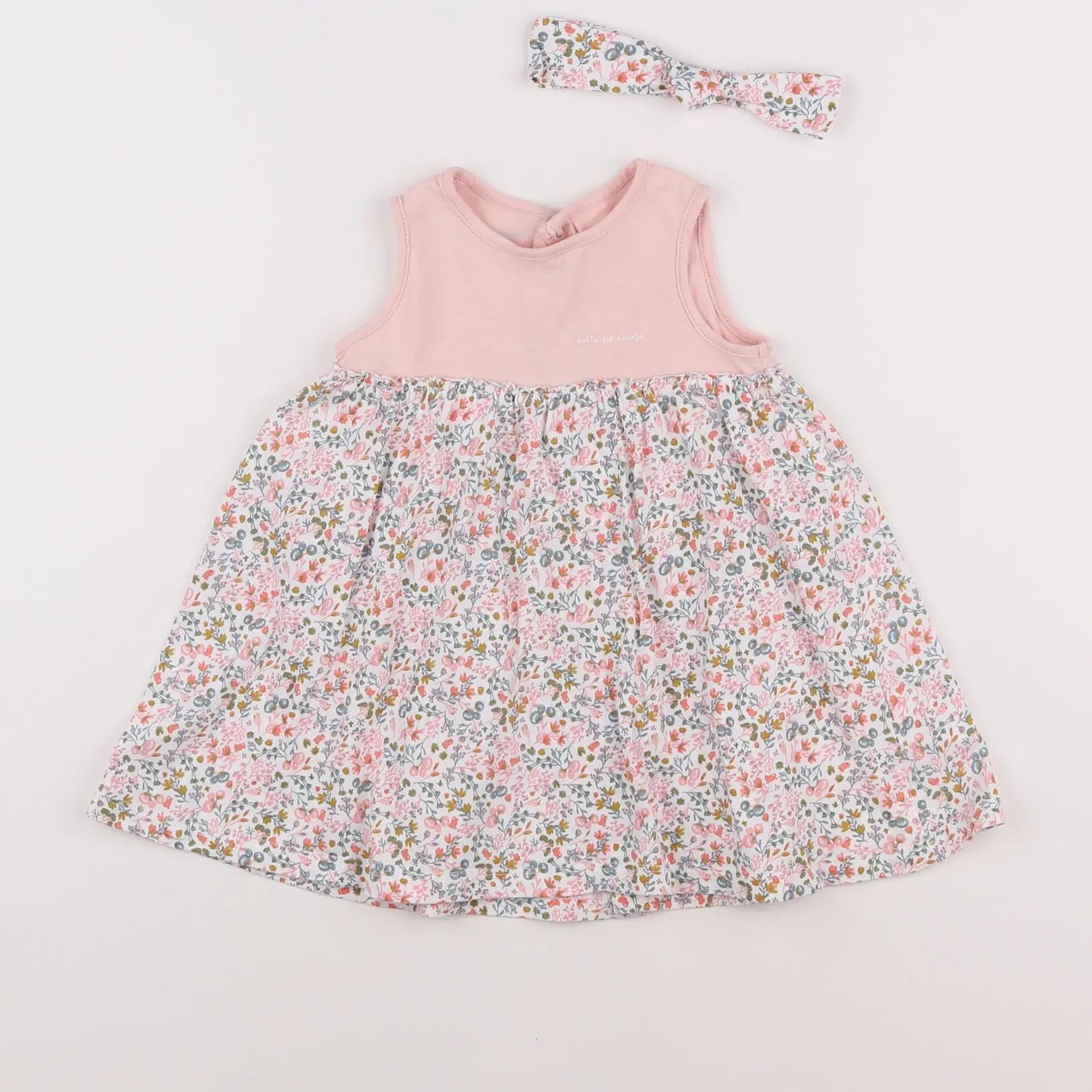 Vertbaudet - robe rose, multicolore - 12 mois