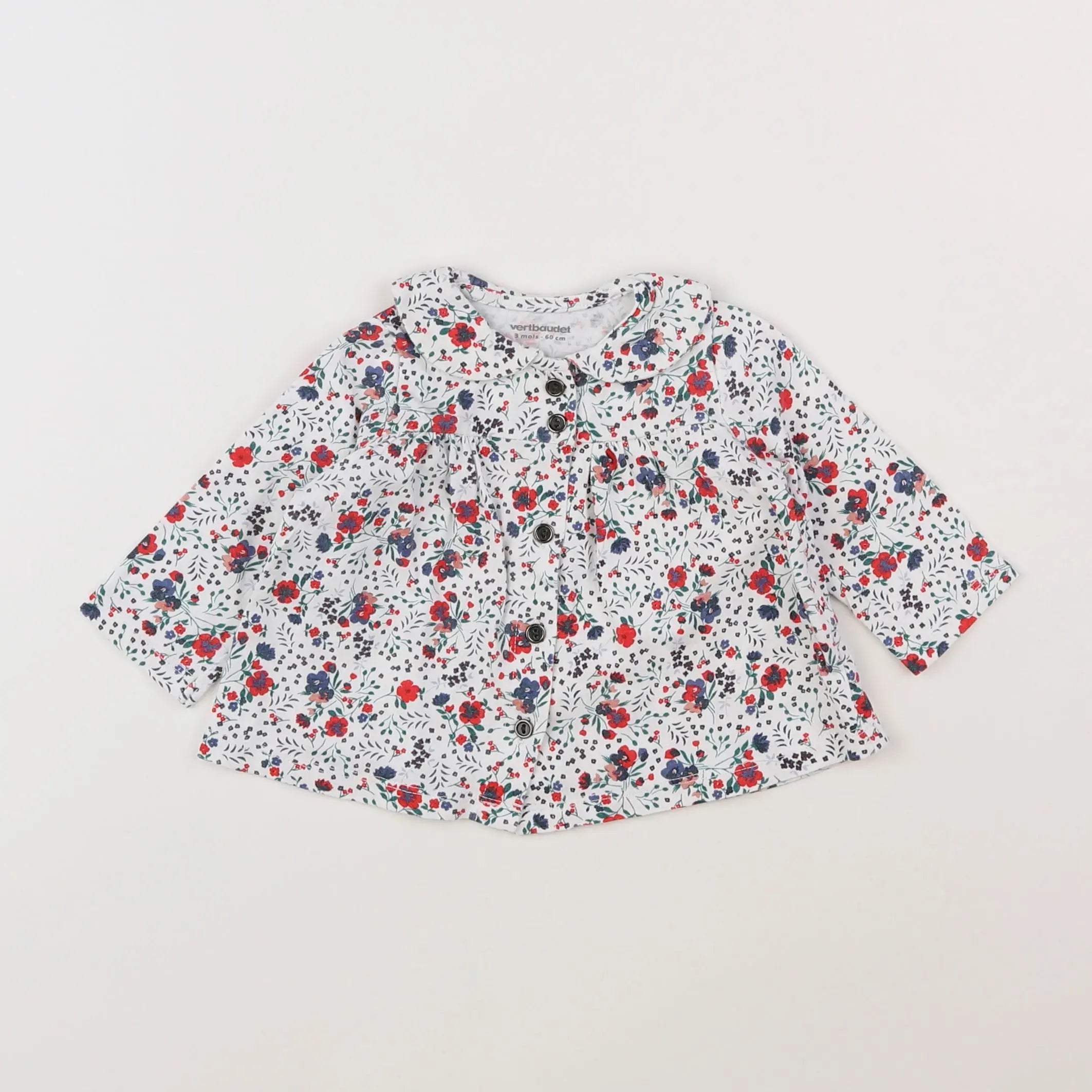 Vertbaudet - tee-shirt blanc, multicolore - 3 mois