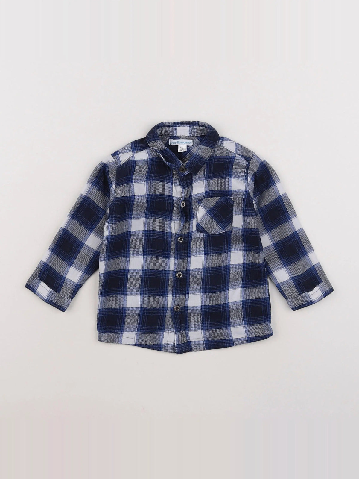 Vertbaudet - chemise blanc, noir - 12 mois