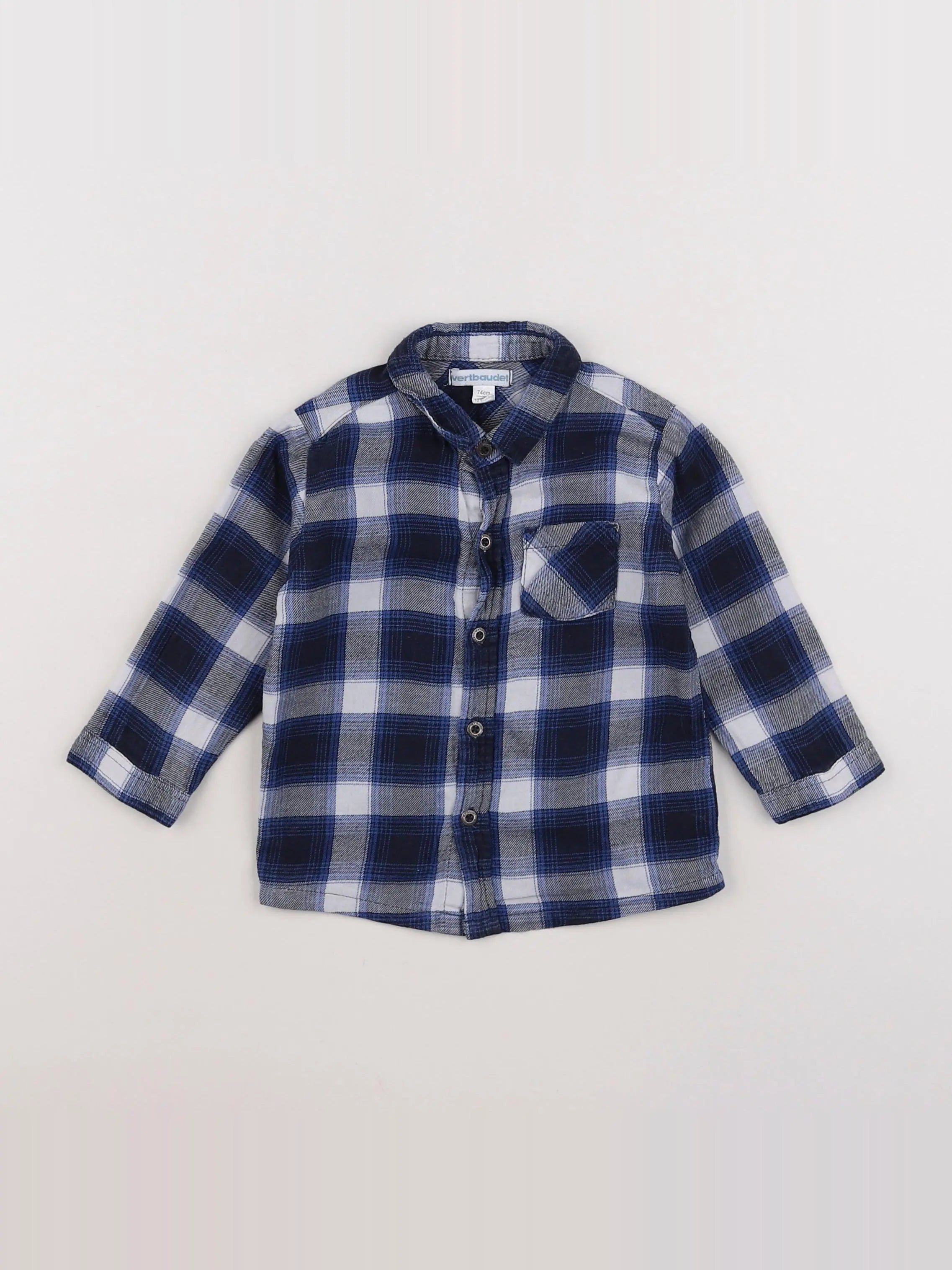 Vertbaudet - chemise blanc, noir - 12 mois