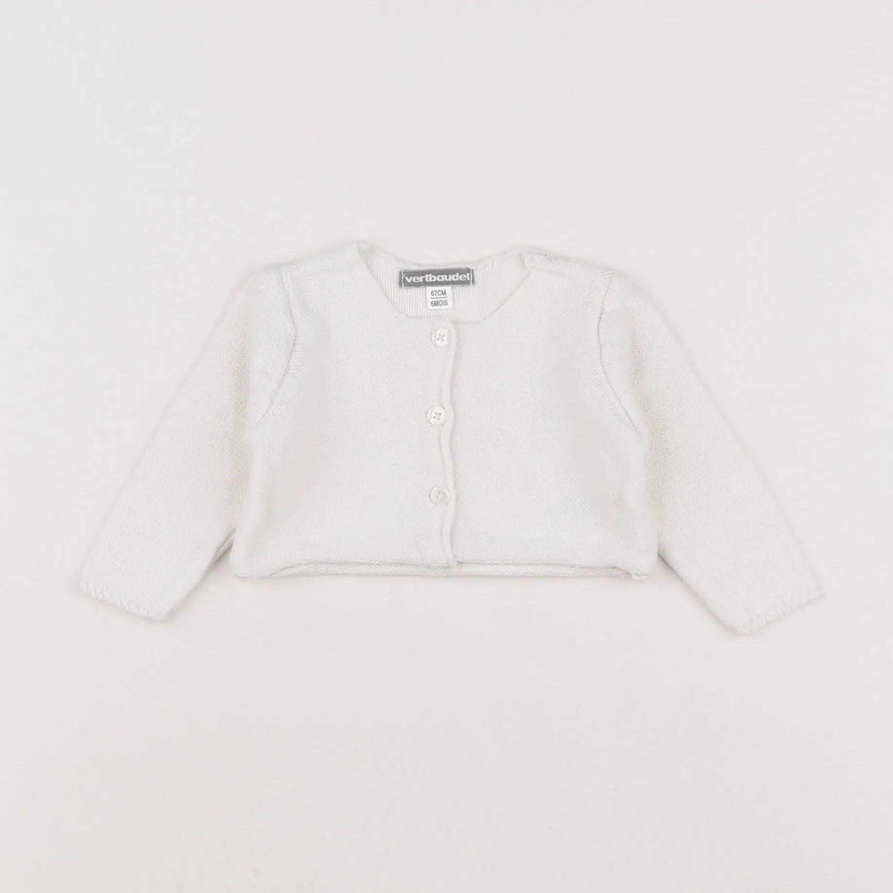 Vertbaudet - gilet blanc - 6 mois