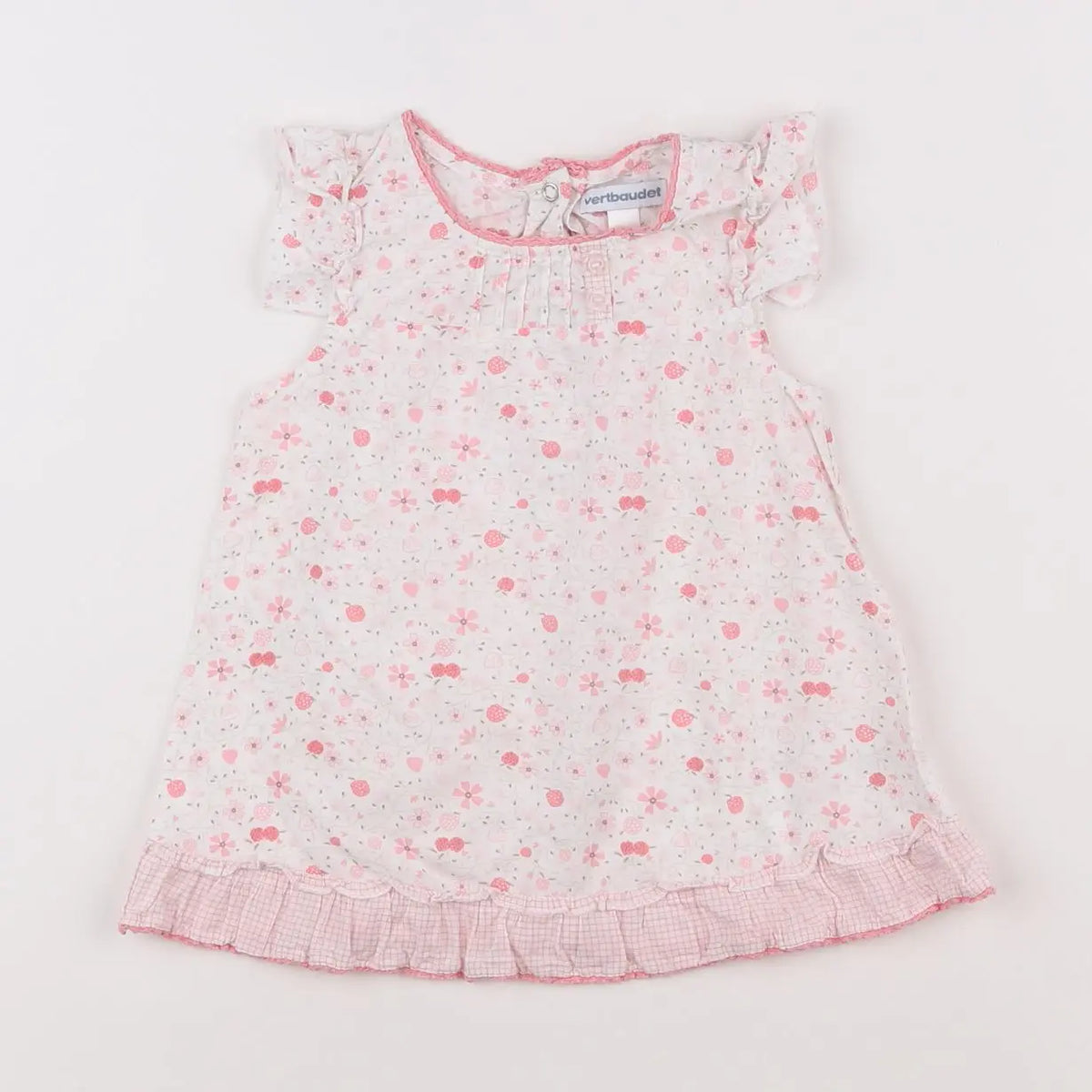 Vertbaudet - robe rose, blanc - 18 mois