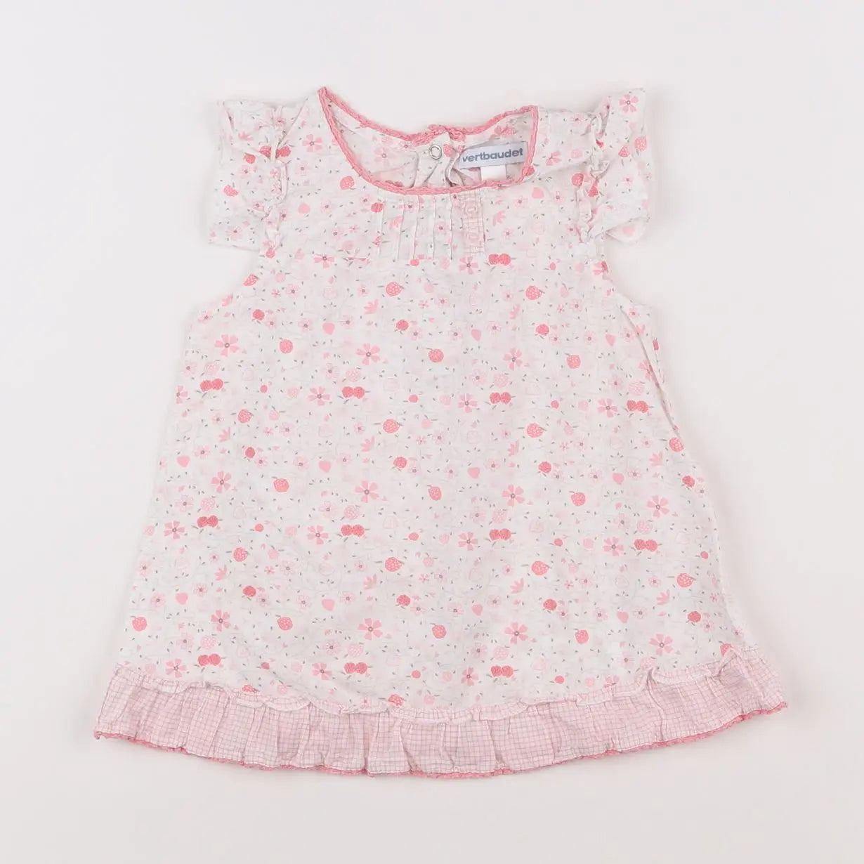 Vertbaudet - robe rose, blanc - 18 mois