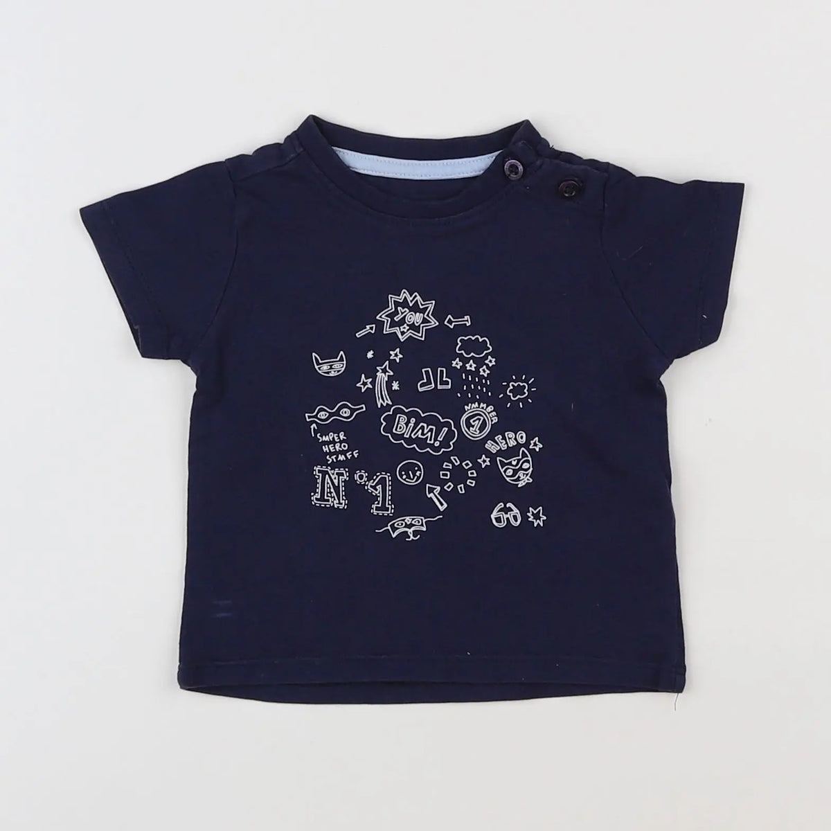 Vertbaudet - tee-shirt bleu - 3 mois