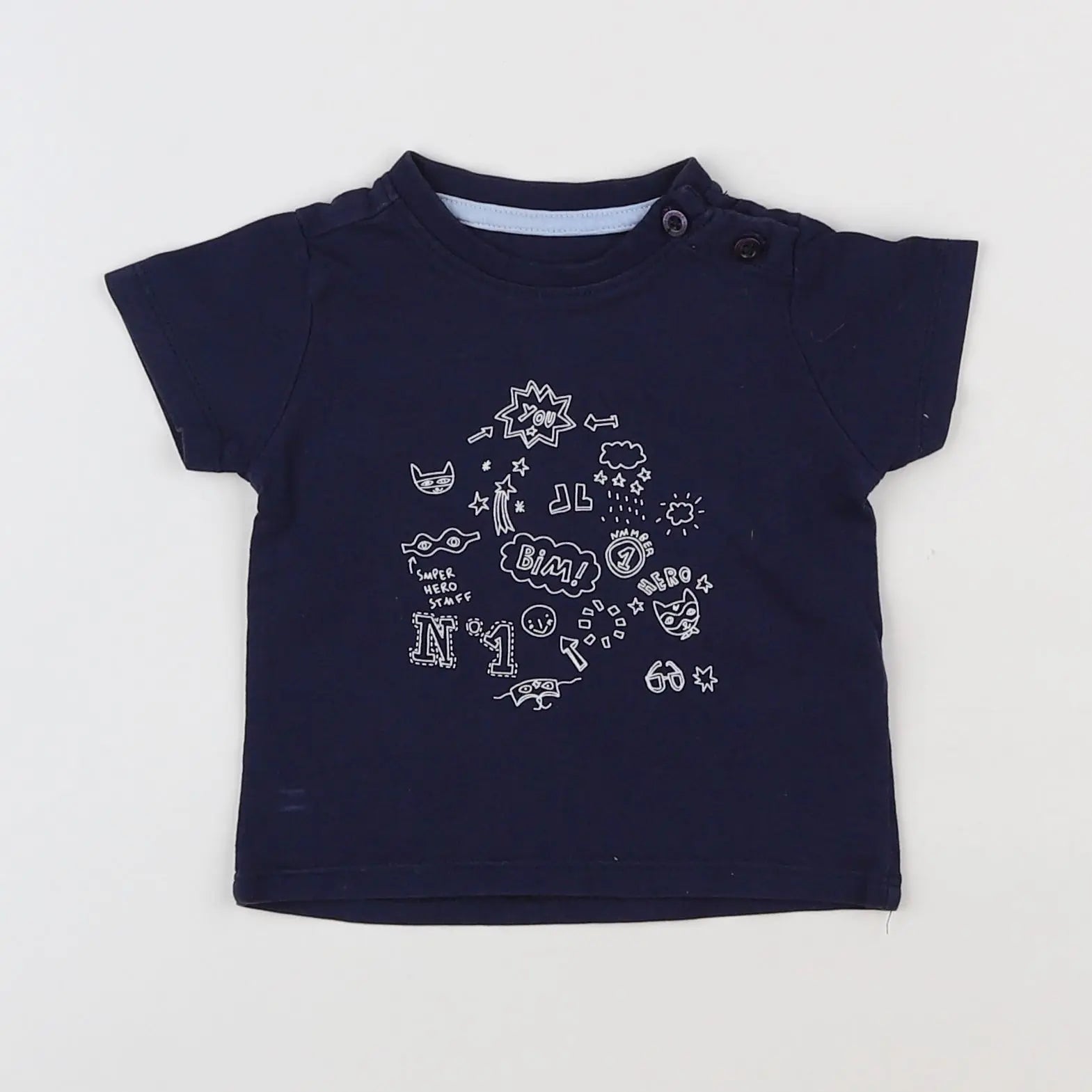 Vertbaudet - tee-shirt bleu - 3 mois