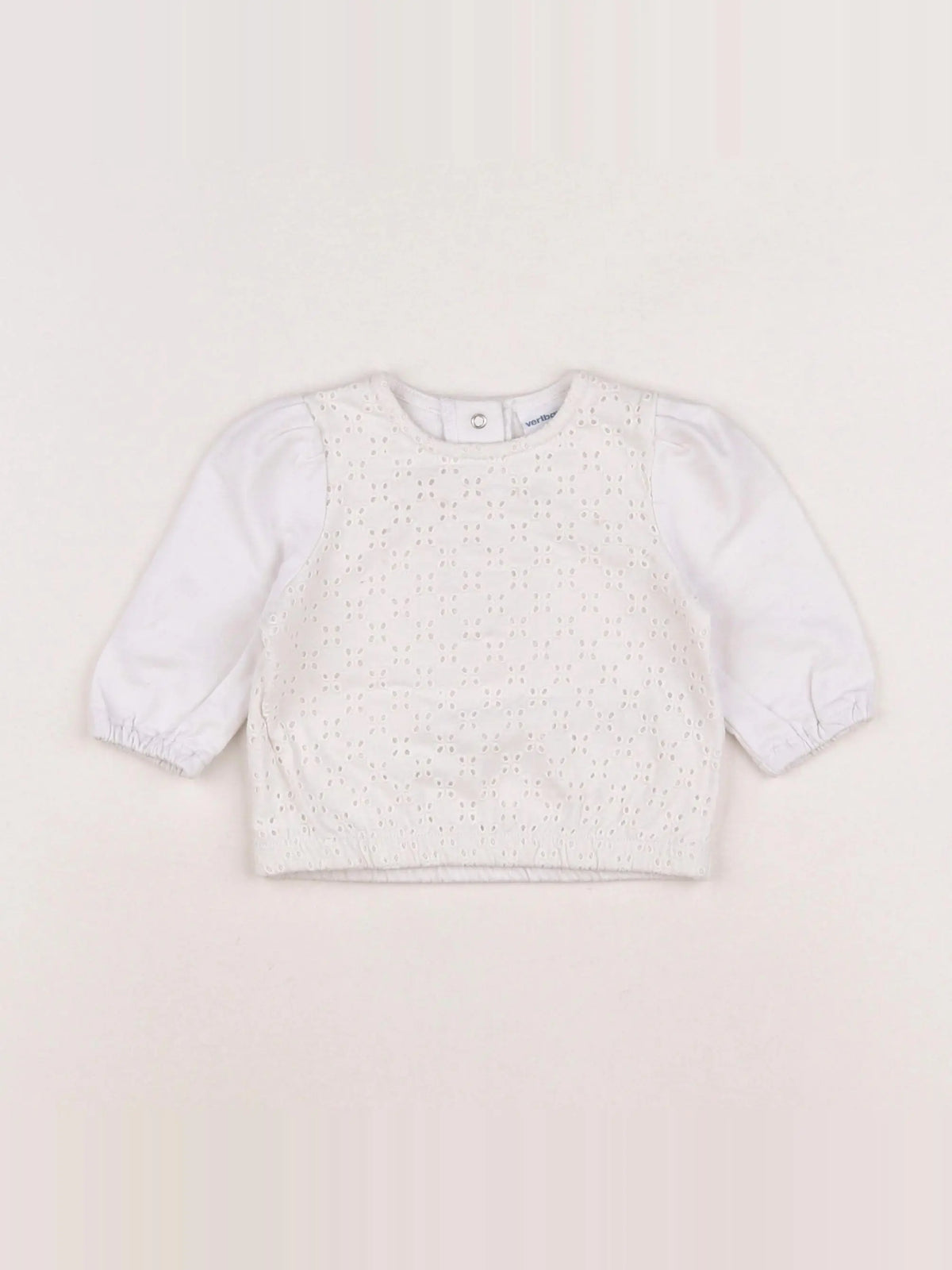 Vertbaudet - sweat blanc - 6 mois