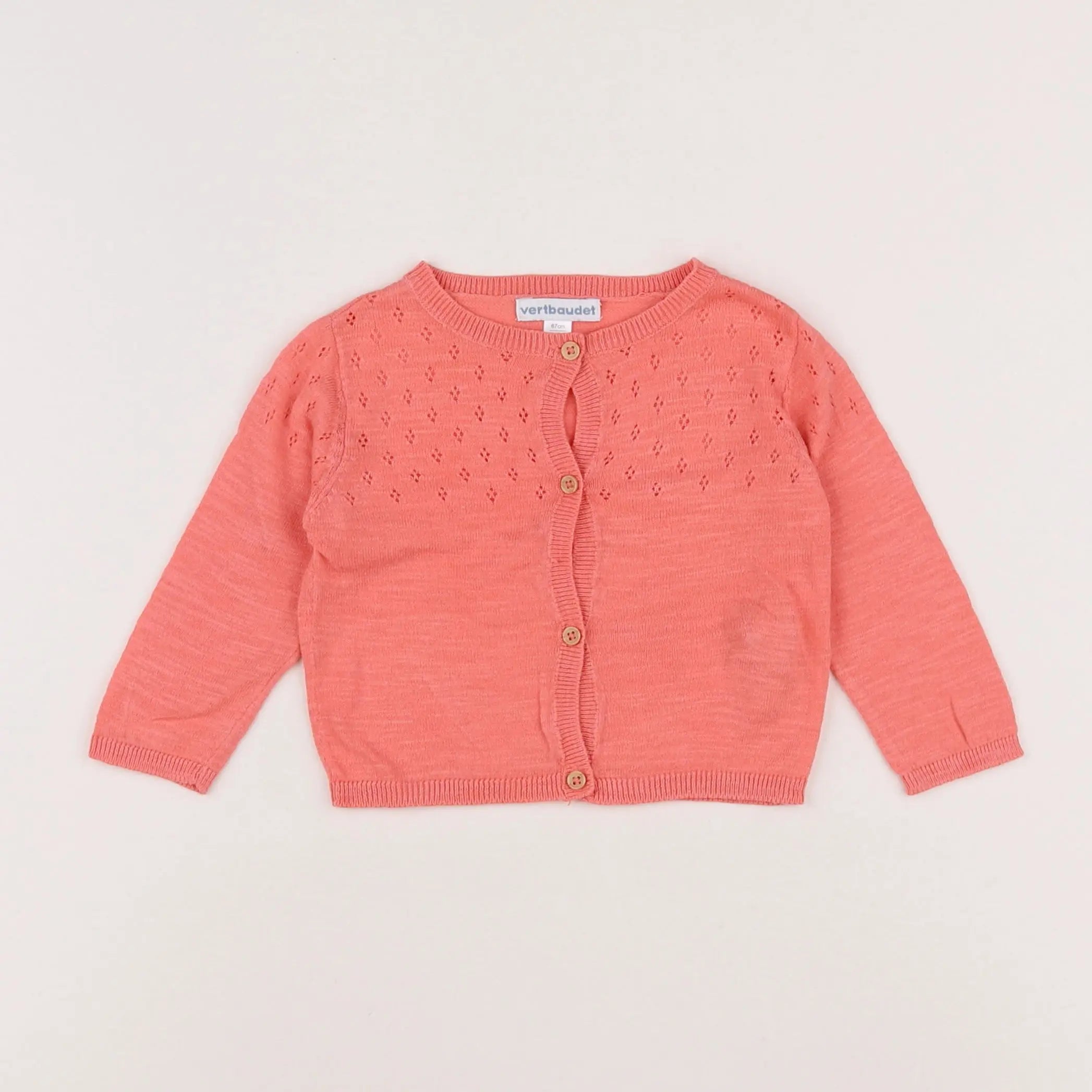 Vertbaudet - gilet orange - 6 mois