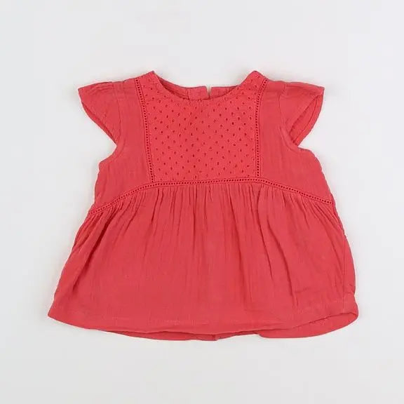 Vertbaudet - blouse rouge - 12 mois