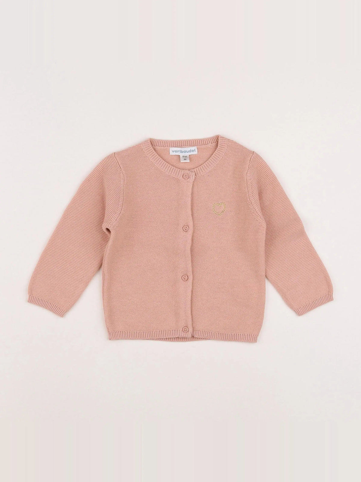 Vertbaudet - gilet rose - 6 mois
