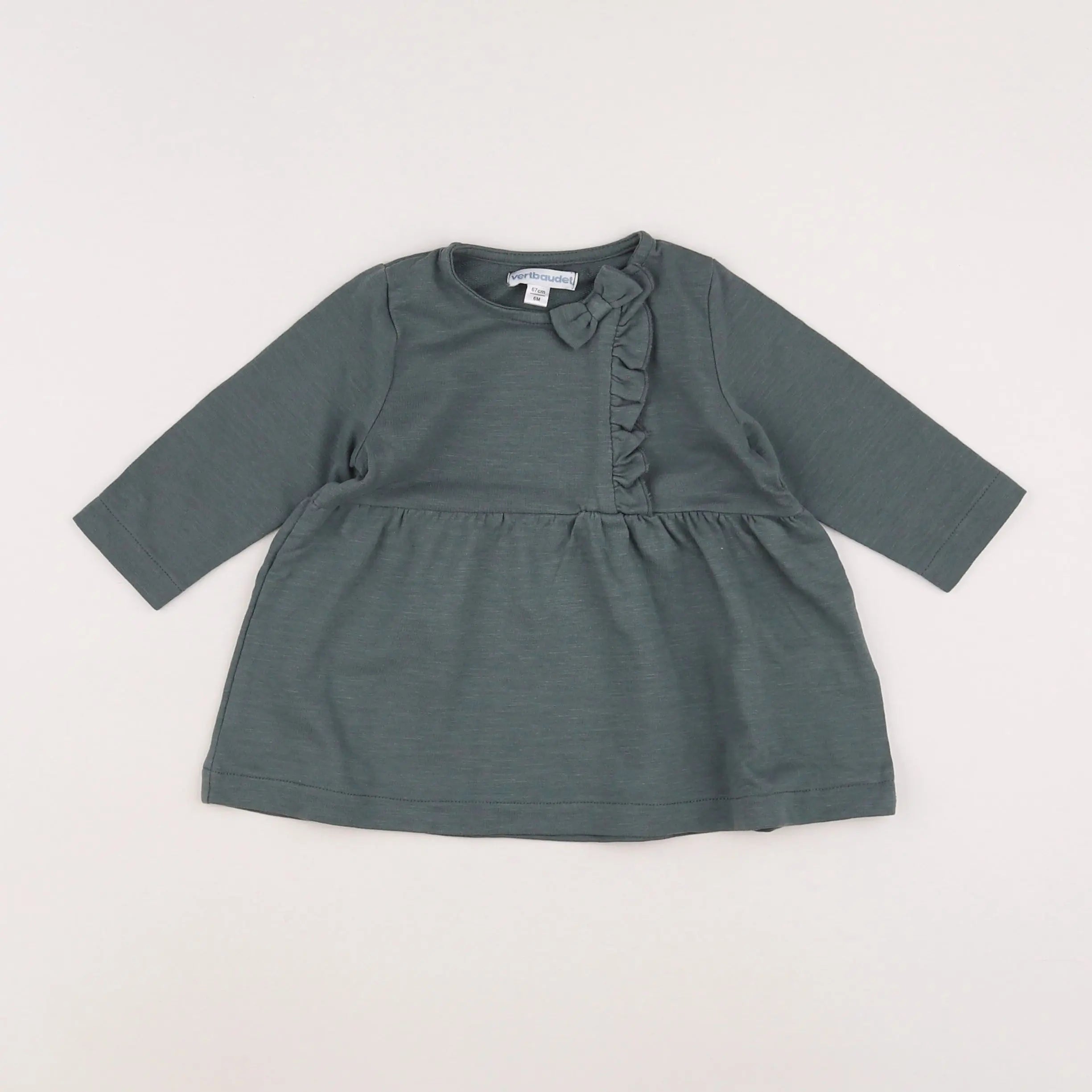 Vertbaudet - robe vert - 6 mois