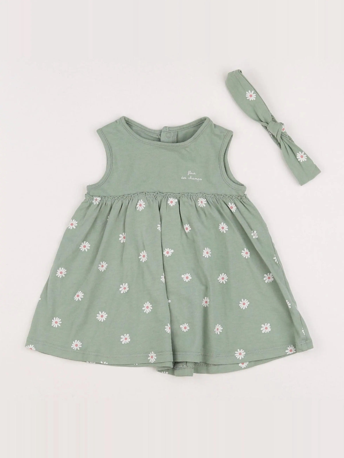Vertbaudet - robe vert - 6 mois