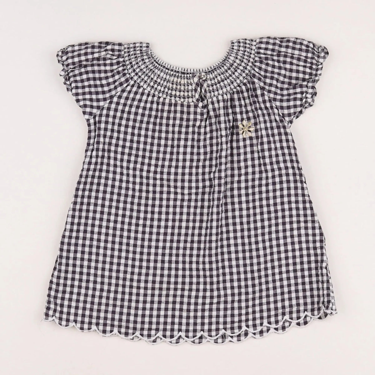 Vertbaudet - robe blanc, noir - 9 mois