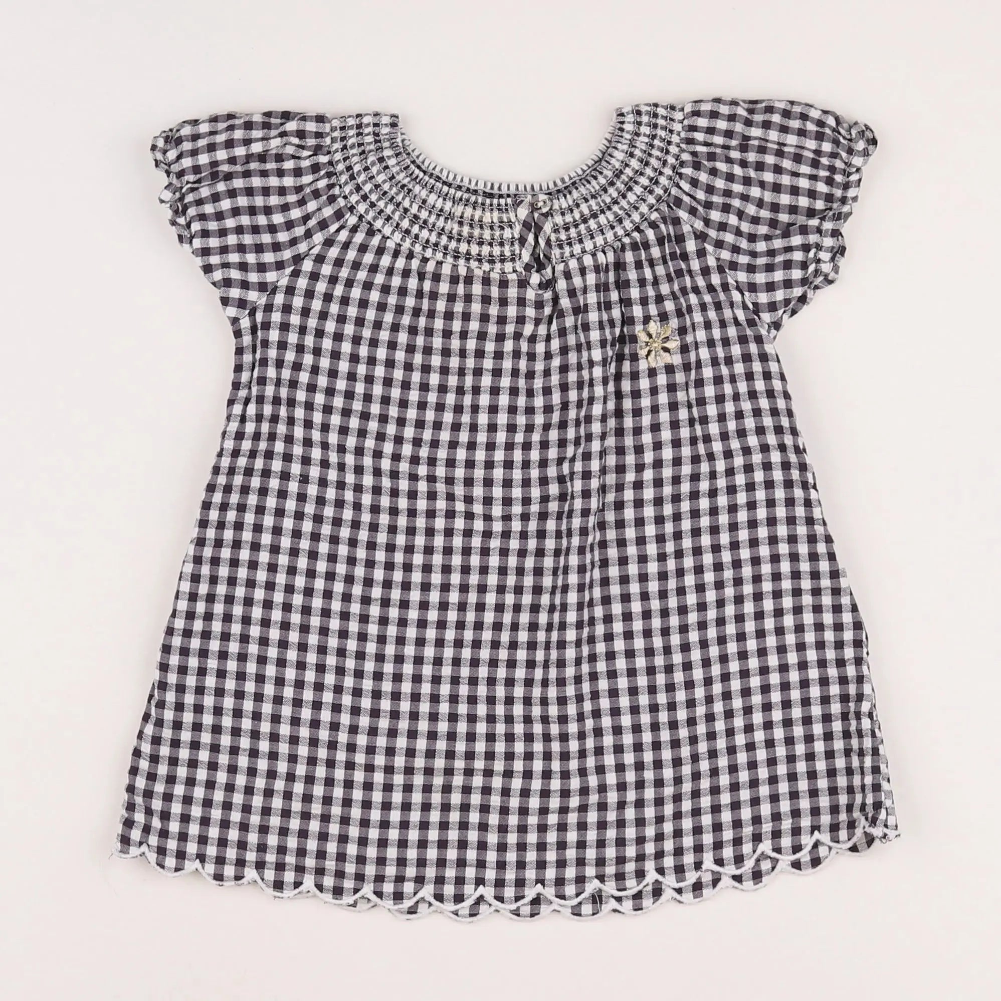 Vertbaudet - robe blanc, noir - 9 mois