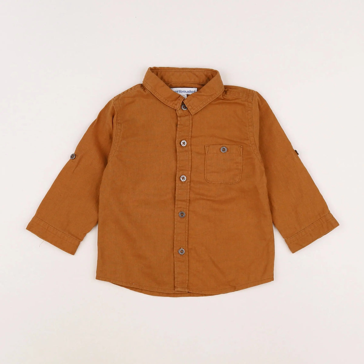 Vertbaudet - chemise marron - 12 mois