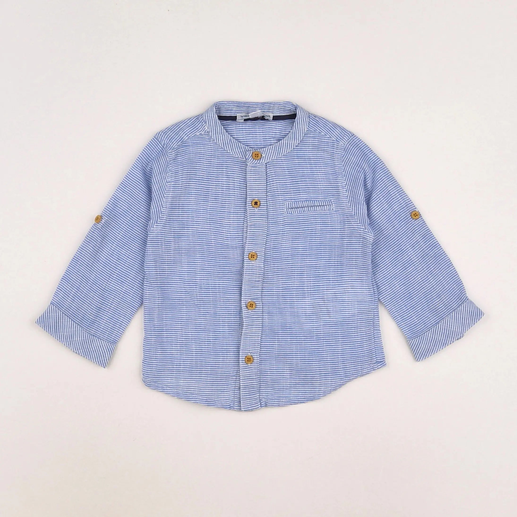 Vertbaudet - chemise bleu - 9 mois
