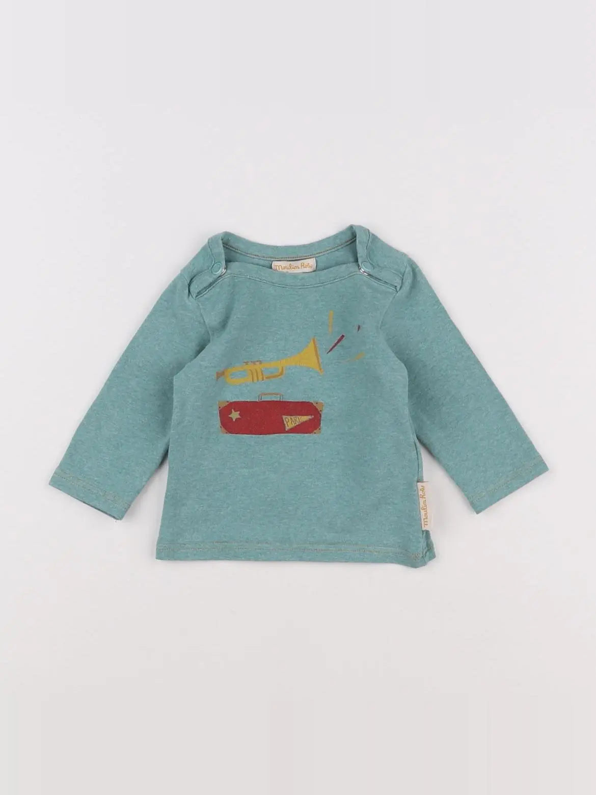 Moulin Roty - tee-shirt vert - 3 mois