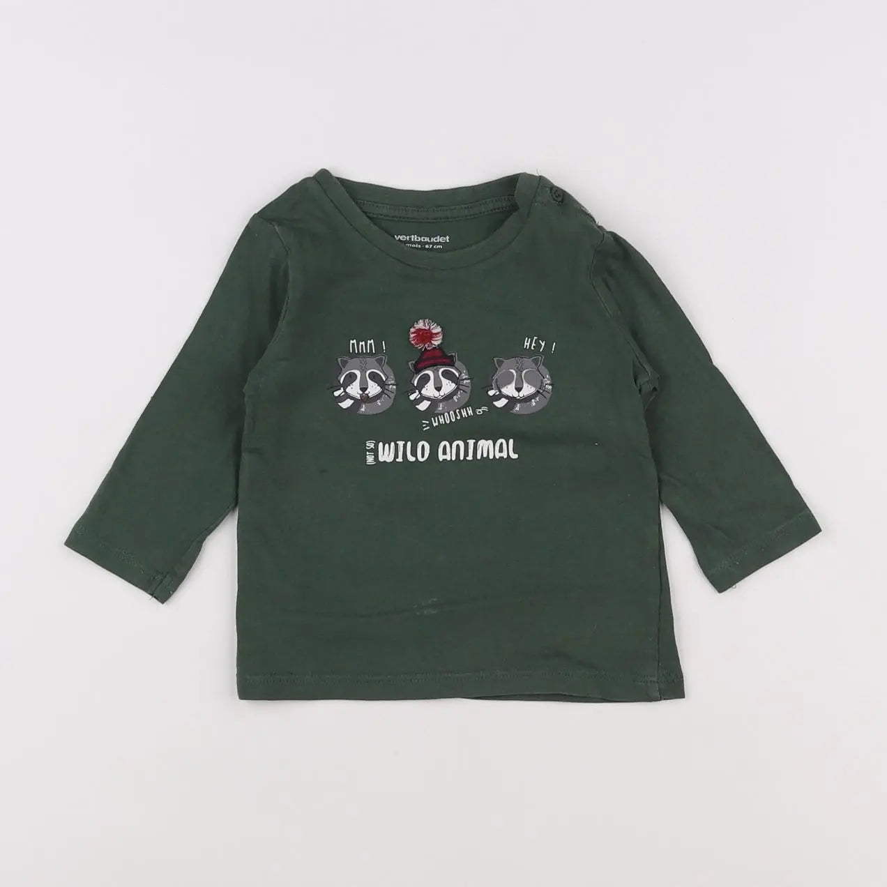 Vertbaudet - tee-shirt vert - 6 mois