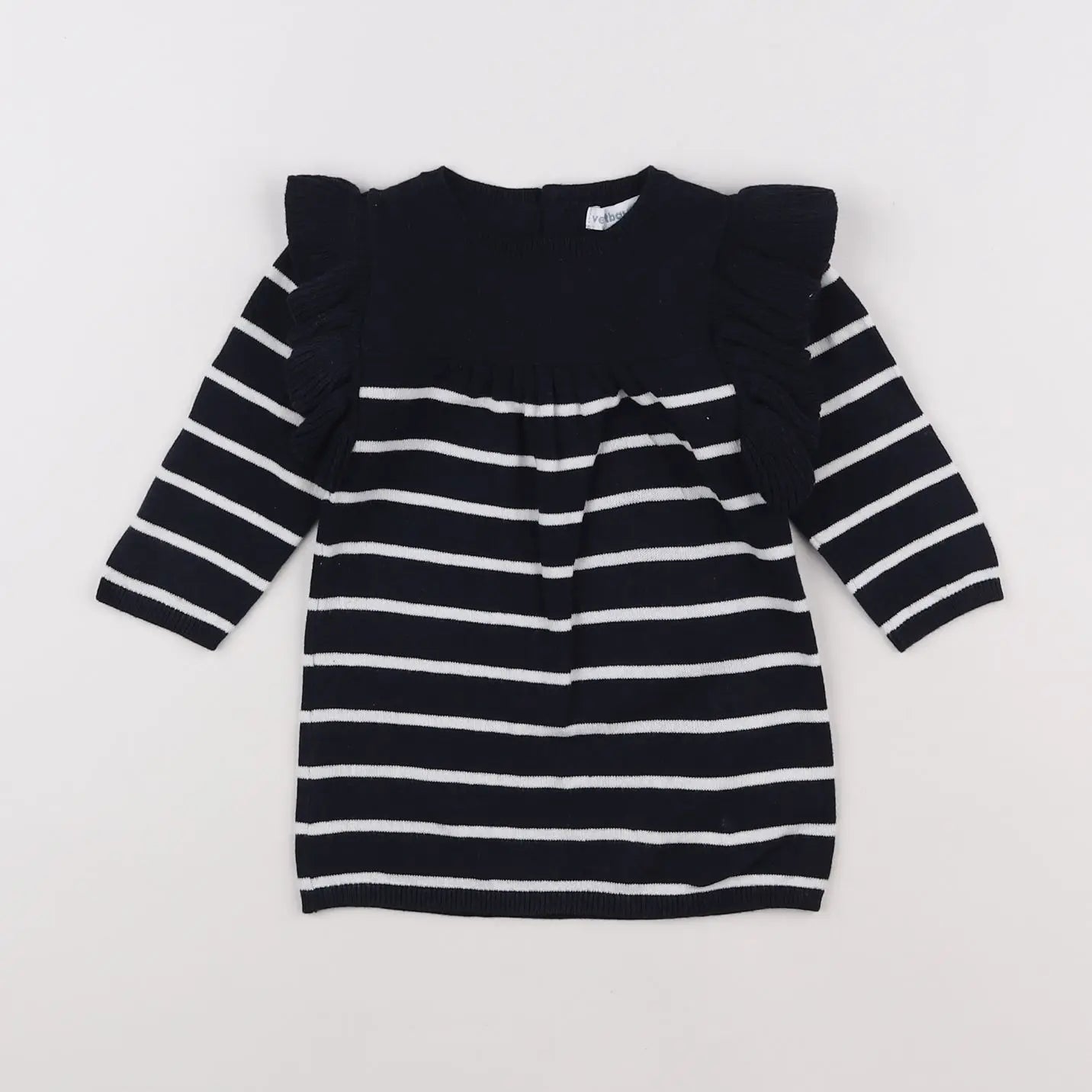 Vertbaudet - robe blanc, bleu - 6 mois