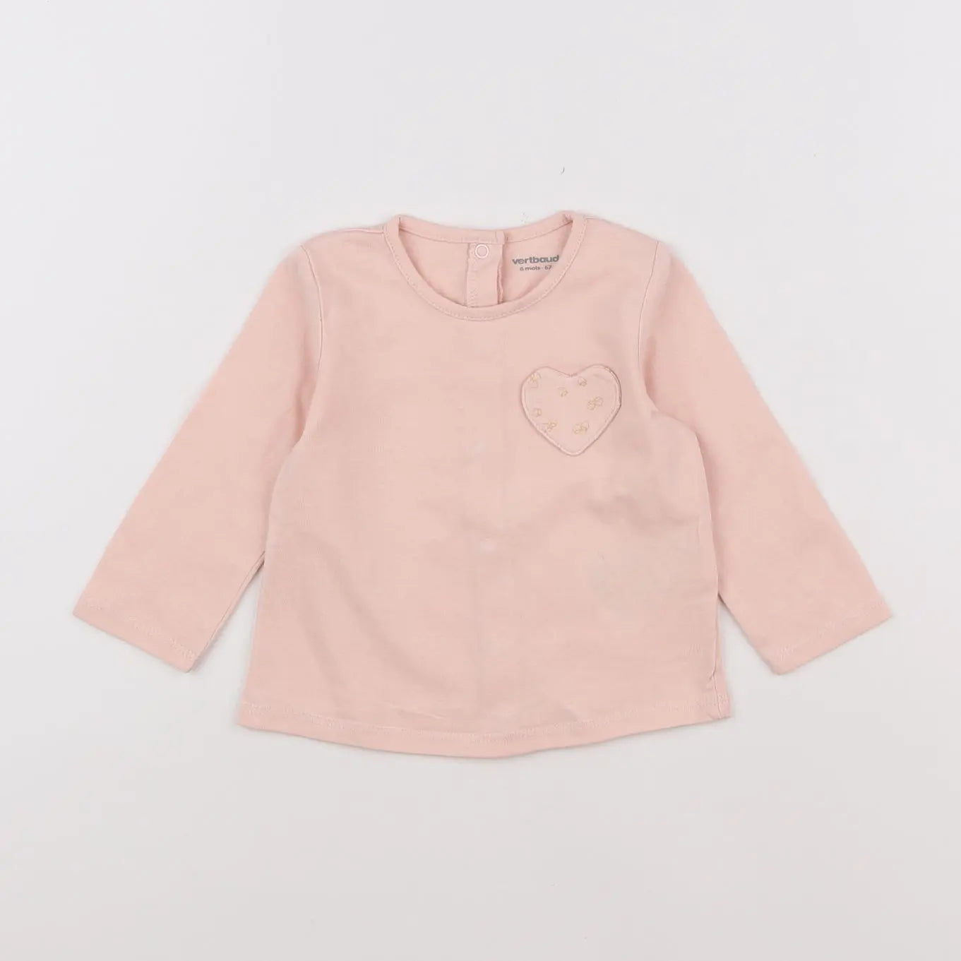 Vertbaudet - tee-shirt rose - 6 mois
