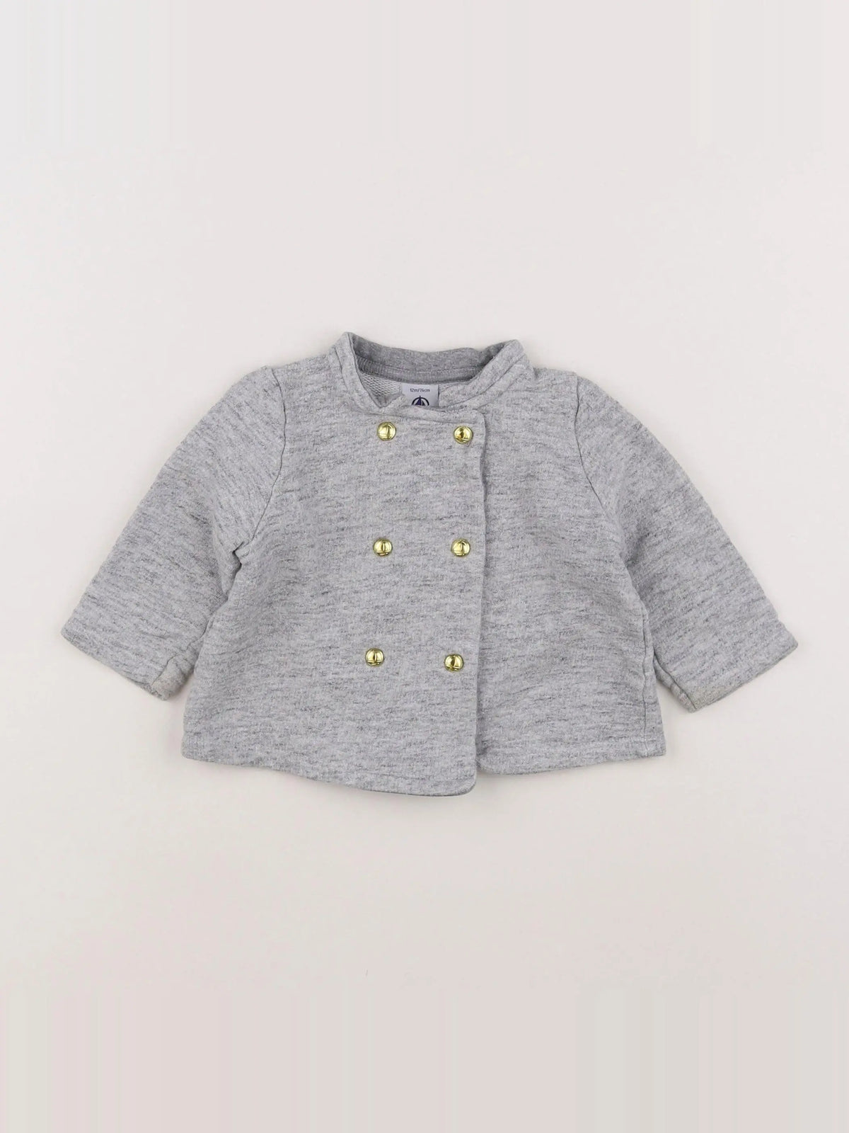 Petit Bateau - sweat gris - 12 mois