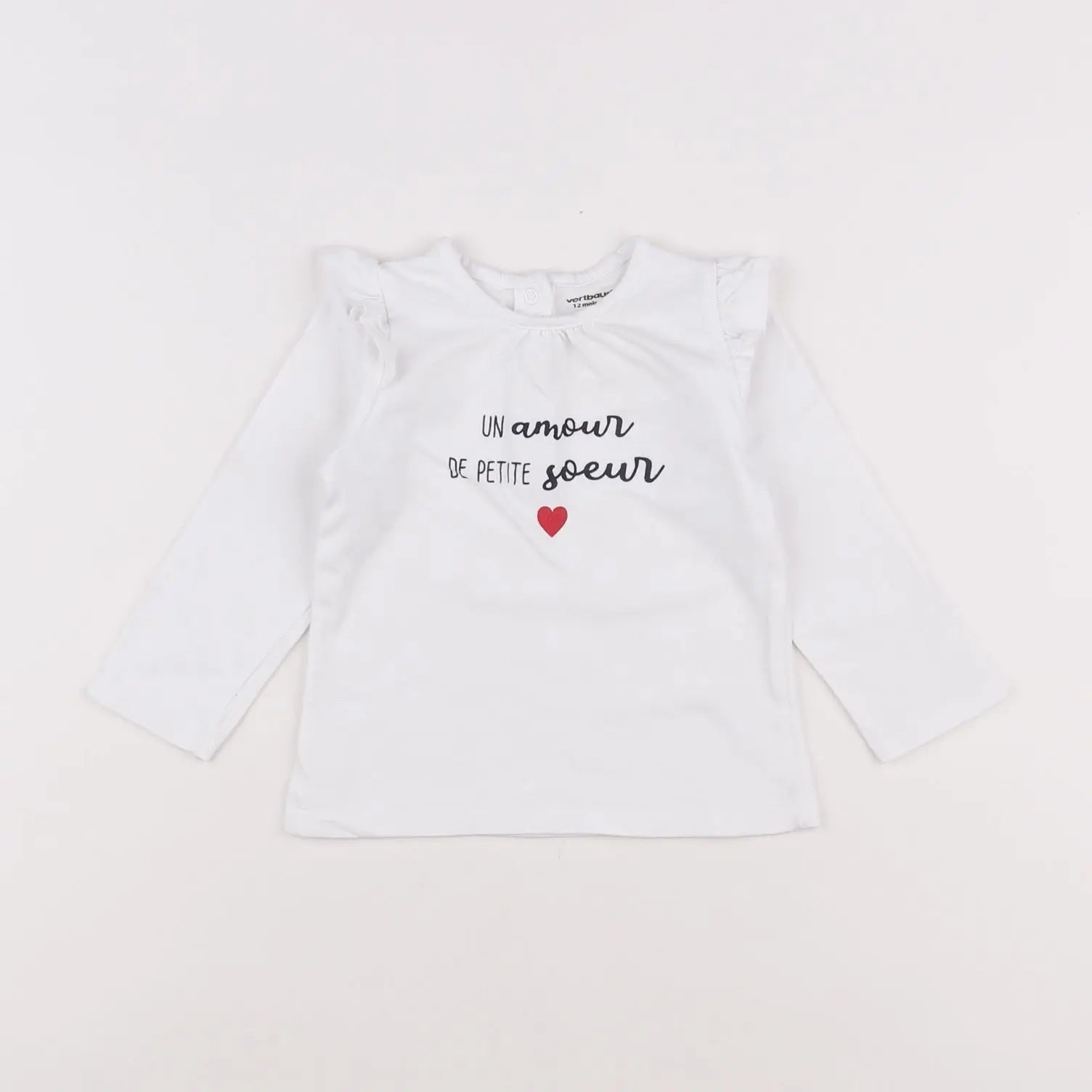 Vertbaudet - tee-shirt blanc - 12 mois