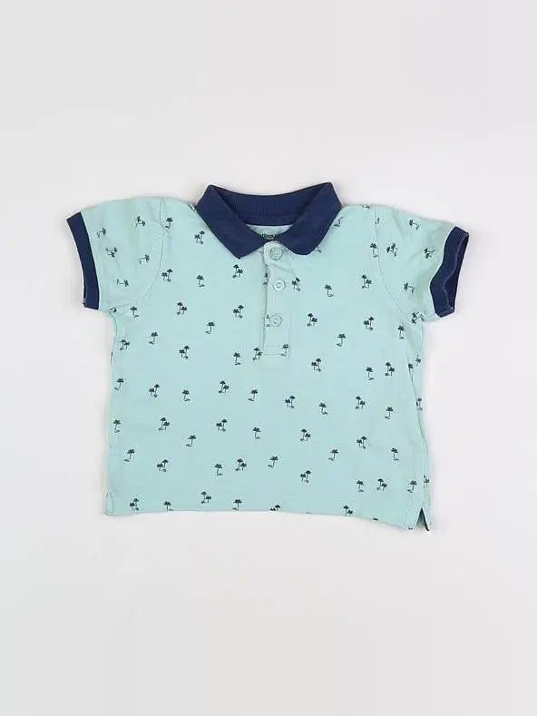Vertbaudet - polo bleu - 12 mois