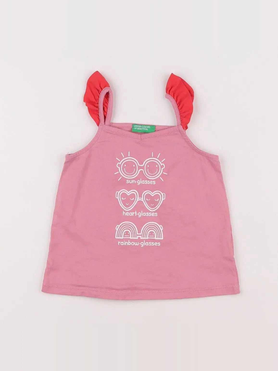 Benetton - débardeur rose - 12/18 mois