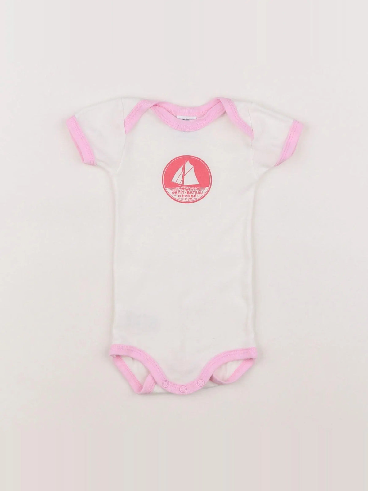Petit Bateau - body rose, blanc - 3 mois