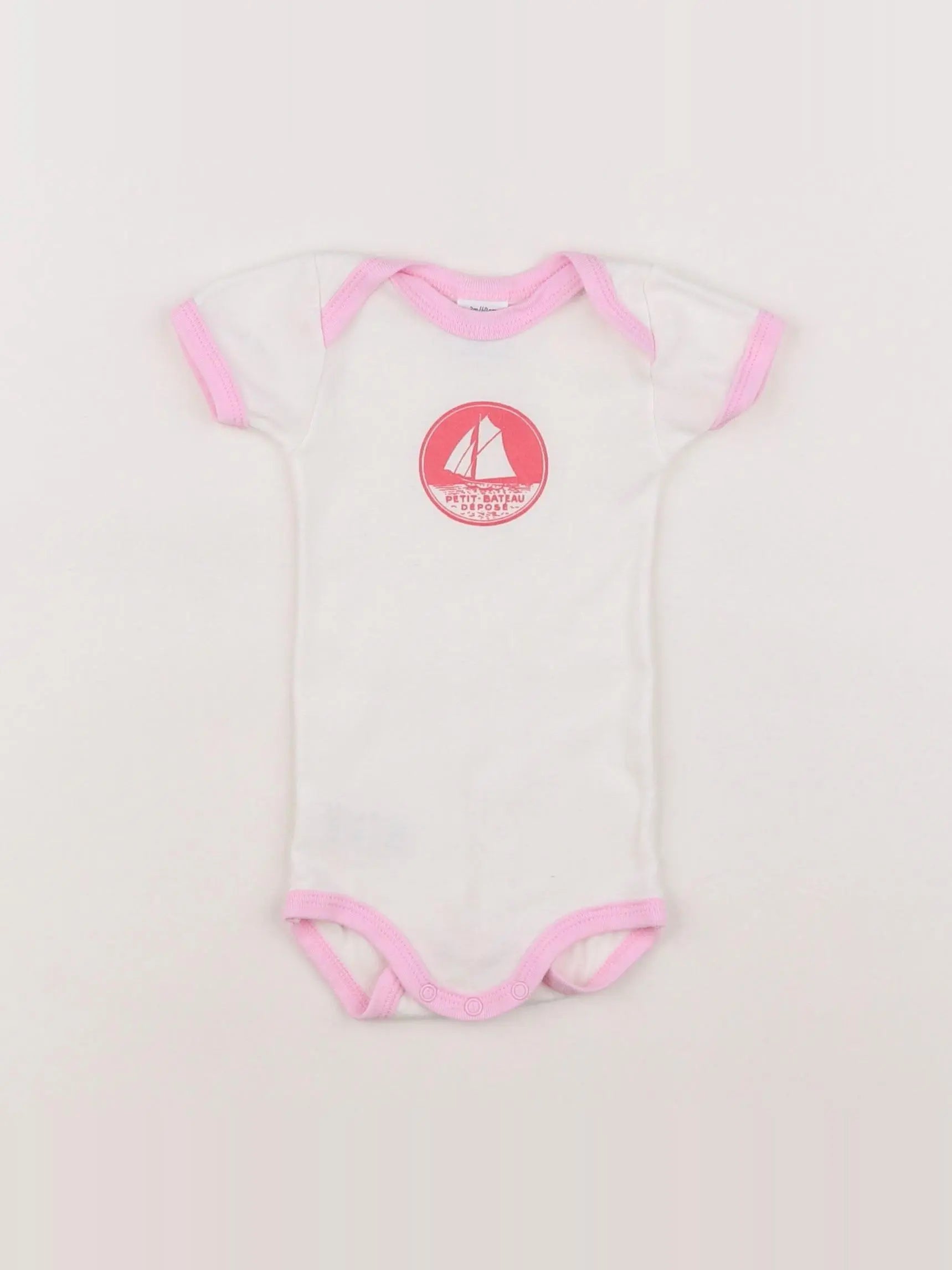 Petit Bateau - body rose, blanc - 3 mois