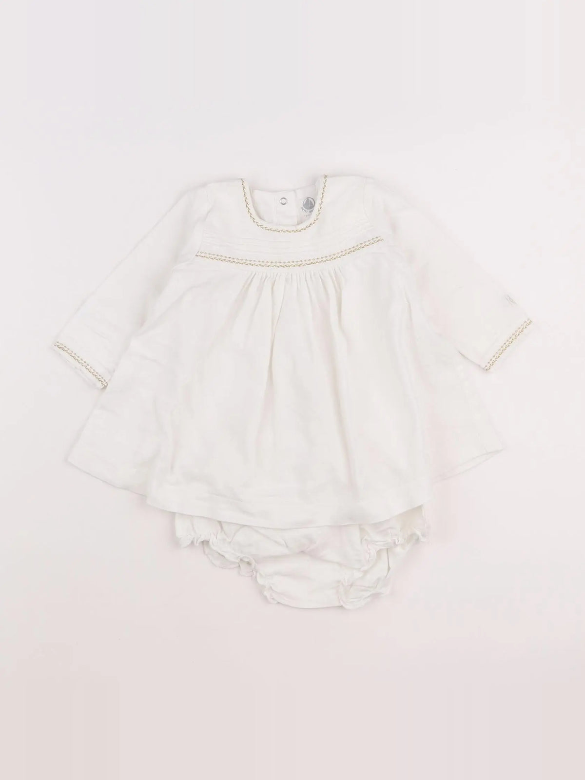 Petit Bateau - robe blanc - 12 mois