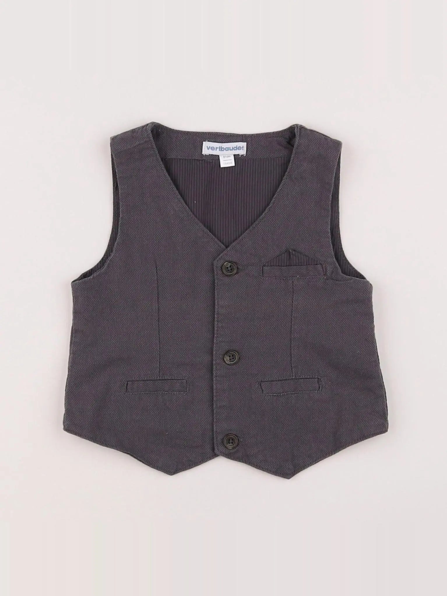 Vertbaudet - gilet gris - 18 mois