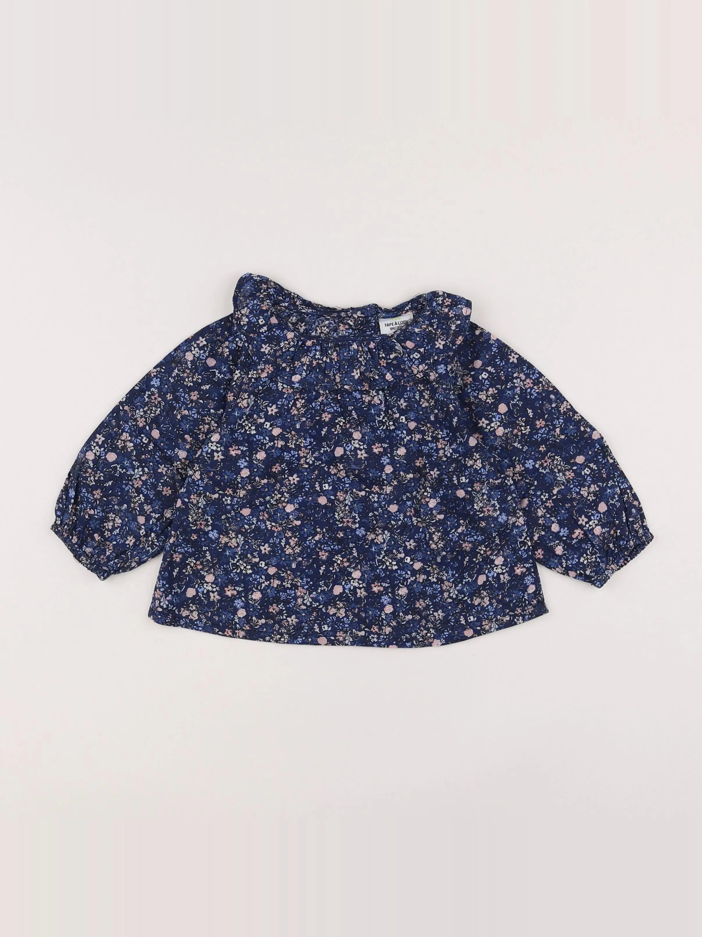 Tape à l'oeil - blouse bleu - 6/9 mois