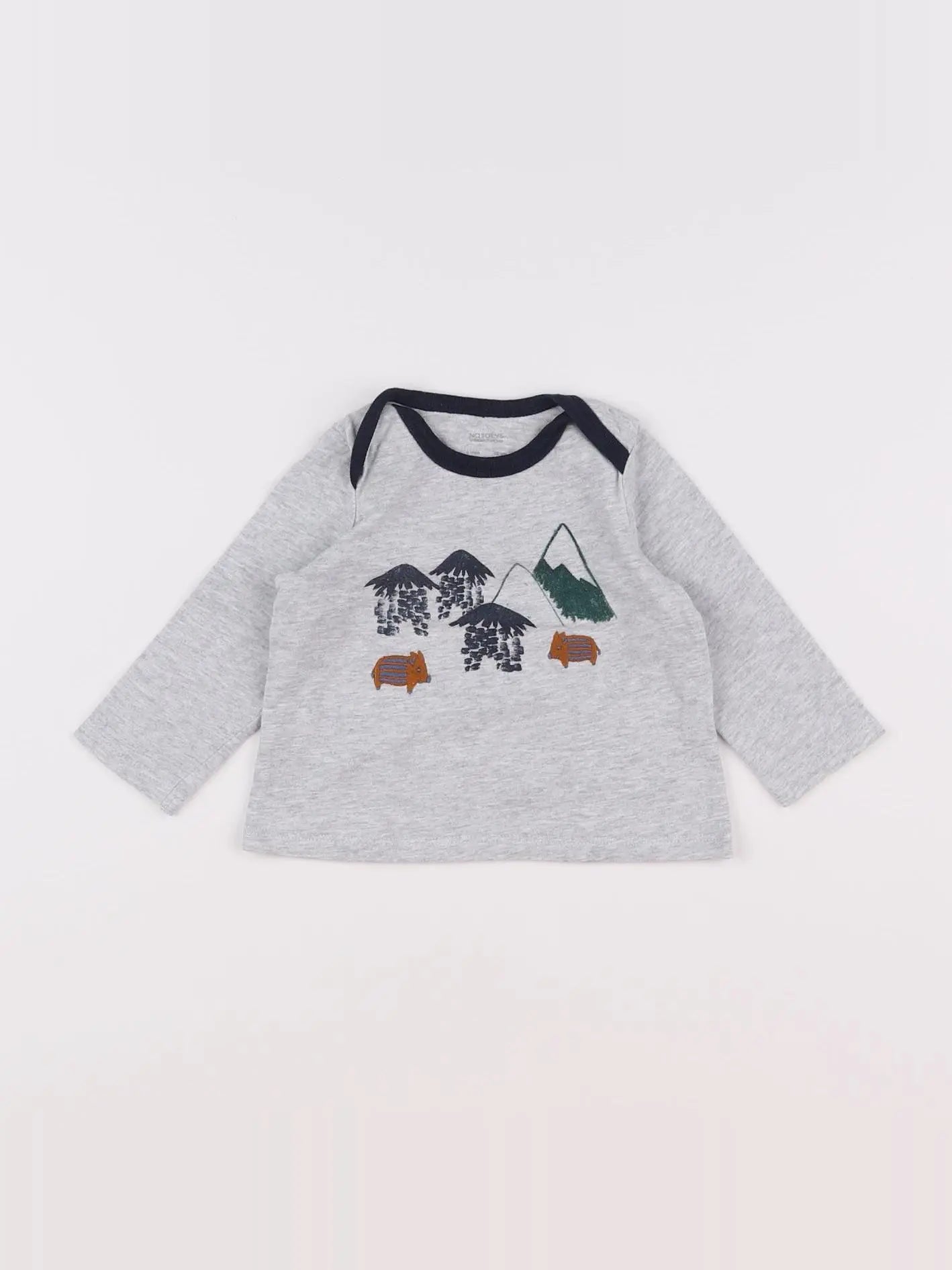 Natalys - maillot de corps gris - 6 mois