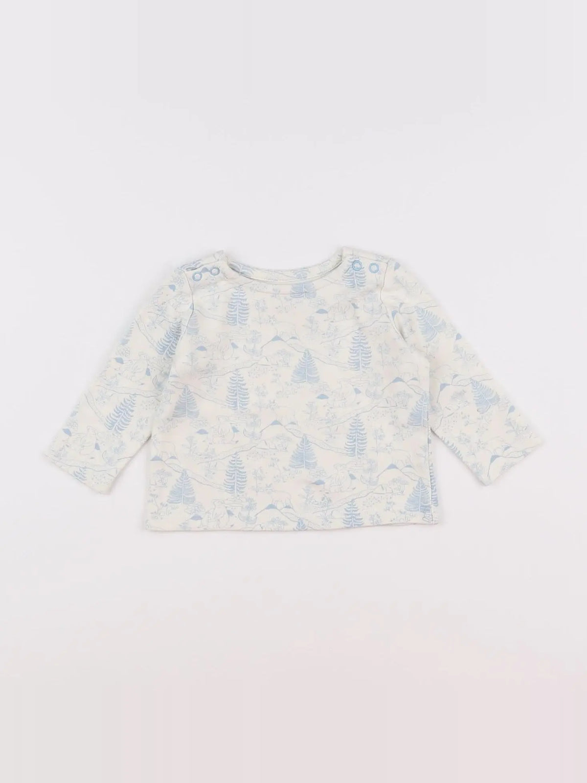Natalys - tee-shirt blanc, bleu - 6 mois