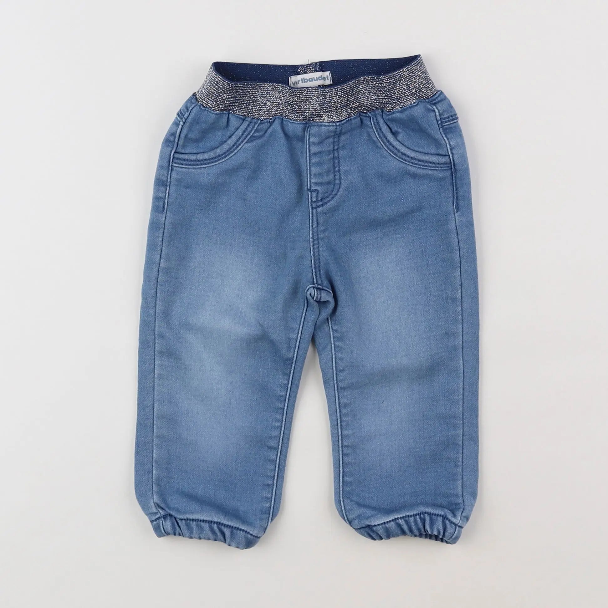 Vertbaudet - jegging bleu - 12 mois