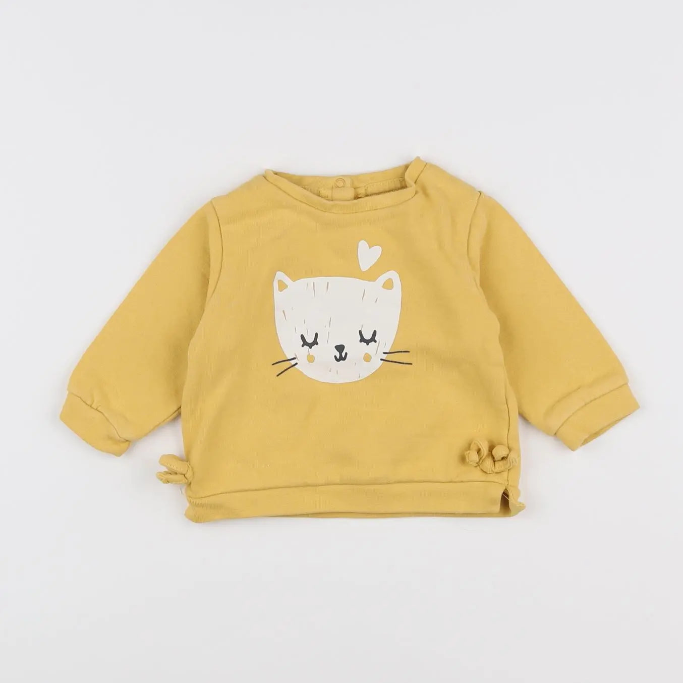 Vertbaudet - sweat jaune - 6 mois