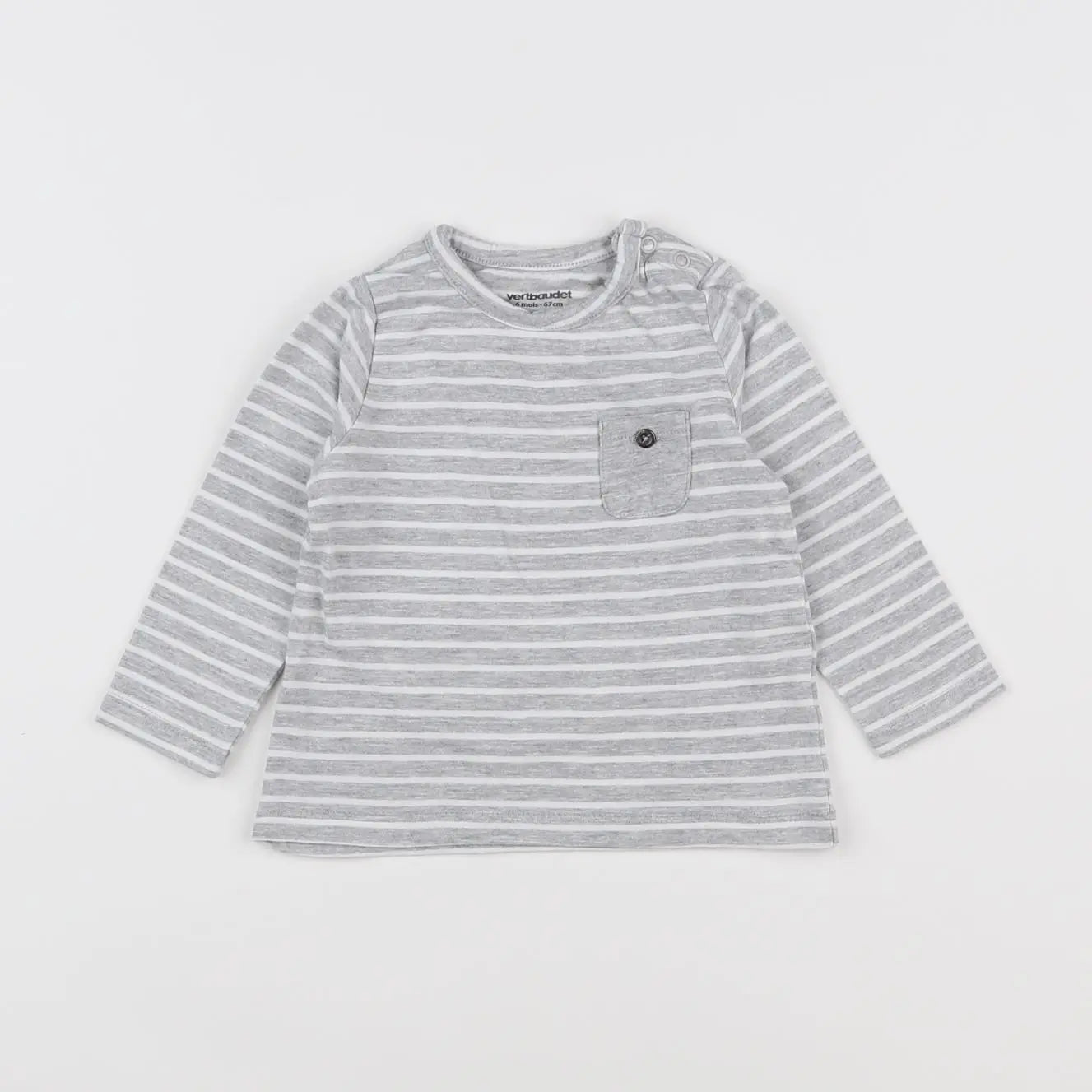 Vertbaudet - tee-shirt gris - 6 mois