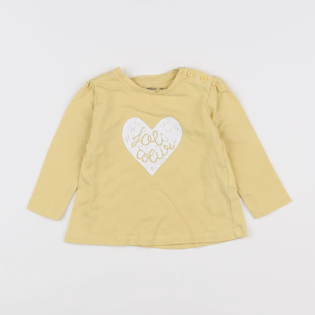 Vertbaudet - tee-shirt jaune - 6 mois