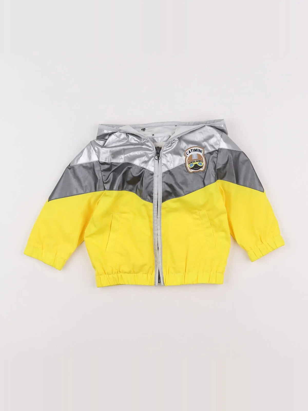 Catimini - imperméable jaune, gris - 9 mois