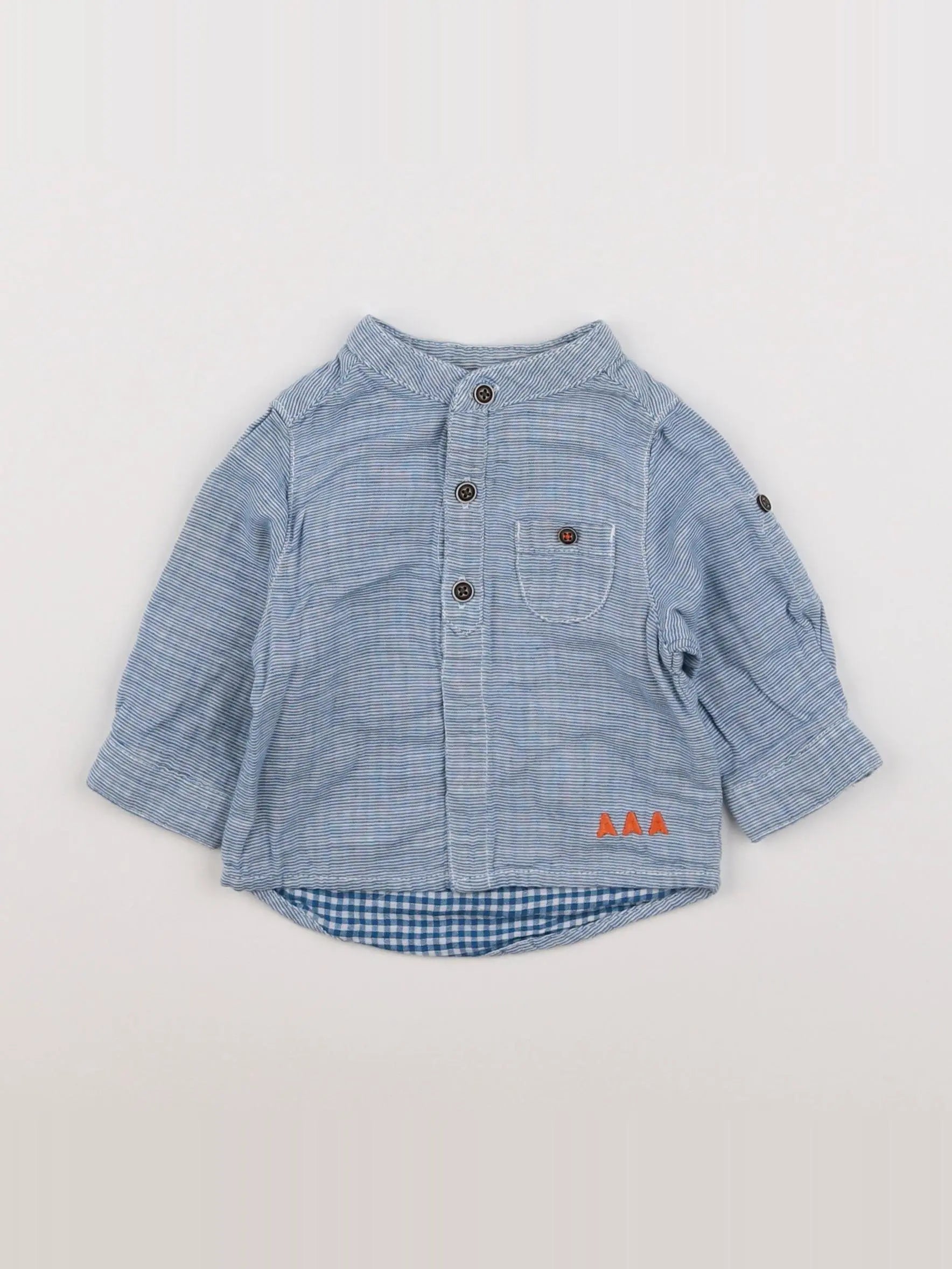 Tape à l'oeil - chemise bleu, blanc - 3 mois