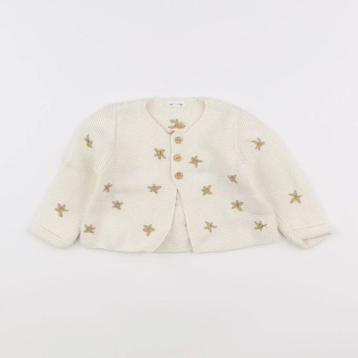 Vertbaudet - gilet beige - 6 mois