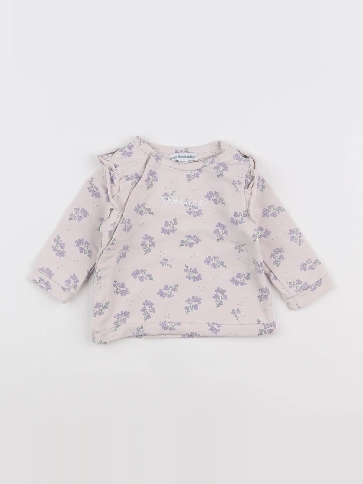 Vertbaudet - sweat violet - 6 mois