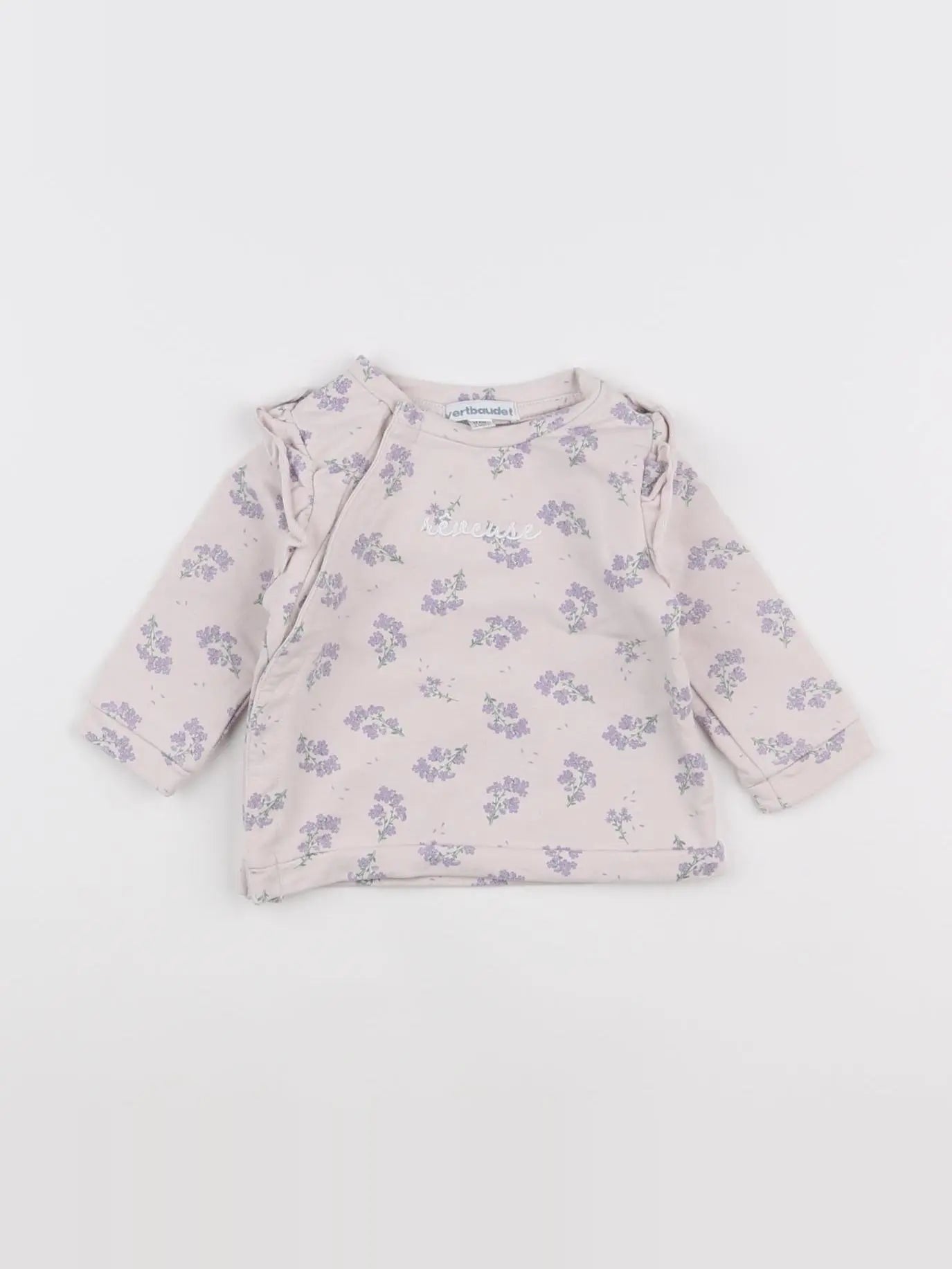 Vertbaudet - sweat violet - 6 mois